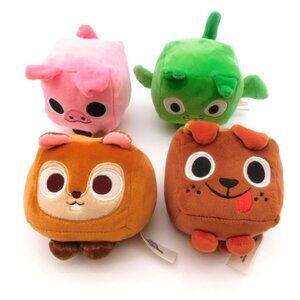 Lot of 4 Phat Mojo Pet Simulator X Plushies Plush Squirrel Pig Dog Dragon